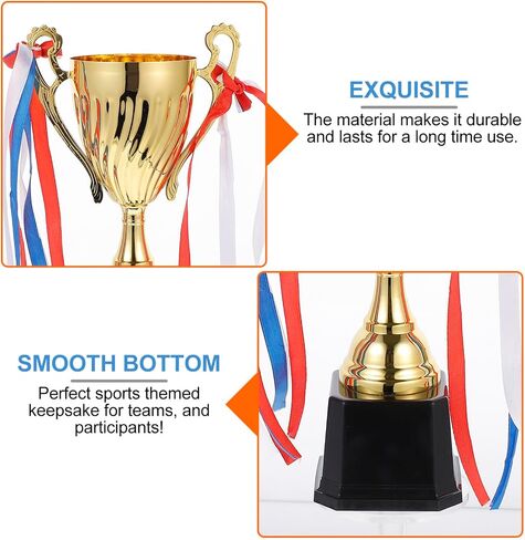 BESPORTBLE Metal Trophy Cup 9.5inch Gold Trophy Award Trophy Winner Trophy Award for Sports Soccer Football Basketball League Match Other Teamwork Tournaments Competitions in Saudi Arabia