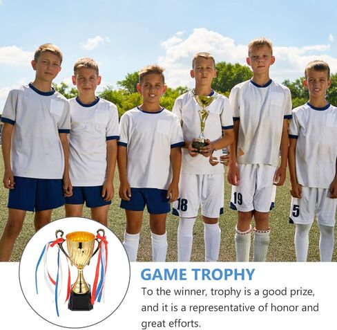BESPORTBLE Metal Trophy Cup 9.5inch Gold Trophy Award Trophy Winner Trophy Award for Sports Soccer Football Basketball League Match Other Teamwork Tournaments Competitions in Saudi Arabia