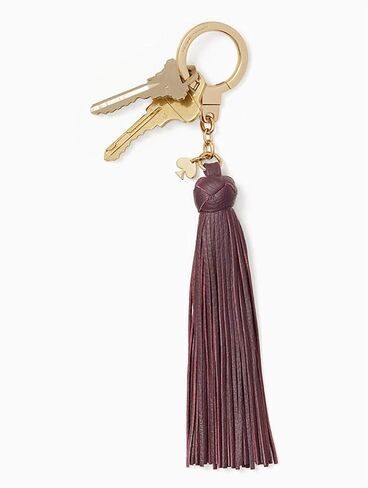 Kate Spade New York Womens Double Sided Tassel Leather Keychain (Deep Plum) in Saudi Arabia