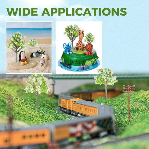 Yetaha 20Pcs Mini White Flower Model Tree, Miniature Fairy Garden Model Plant Ornament for DIY Craft Train Landscape Railroad Scenery Sand Military Layout Model War Gaming Terrain in Saudi Arabia