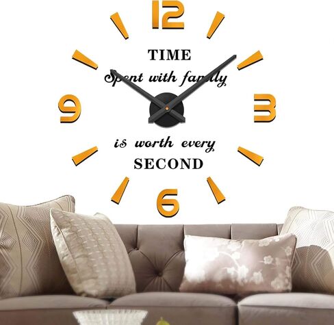VANGOLD Wall Clock Oversized Wall Clock for Living Room Decor, Decorative Wall Clocks Battery Operated (Gold Home Decoration) in Saudi Arabia