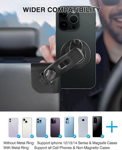 مناسب حسب الطلب لحامل الهاتف جبل Tesla Model Y/3/ S/X حامل هاتف السيارة قابل للتعديل حامل هاتف شاشة مغناطيسي 360 درجة دوران حر ملحقات Tesla حامل الهاتف (B-أسود) in Kuwait