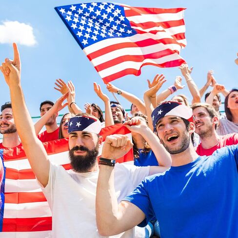 يوم الاستقلال 48 قطعة من عصابات العلم الأمريكي من البوليستر علم الولايات المتحدة الأمريكية عصابة رأس وطنية للنساء باندانا الولايات المتحدة الأمريكية لمستلزمات حفلات الرابع من يوليو in Kuwait