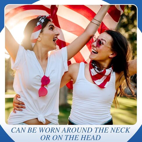 يوم الاستقلال 48 قطعة من عصابات العلم الأمريكي من البوليستر علم الولايات المتحدة الأمريكية عصابة رأس وطنية للنساء باندانا الولايات المتحدة الأمريكية لمستلزمات حفلات الرابع من يوليو in Kuwait