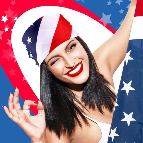 يوم الاستقلال 48 قطعة من عصابات العلم الأمريكي من البوليستر علم الولايات المتحدة الأمريكية عصابة رأس وطنية للنساء باندانا الولايات المتحدة الأمريكية لمستلزمات حفلات الرابع من يوليو in Kuwait