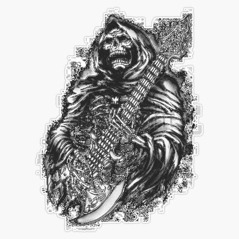 قاتمة ريبر الغيتار ملصق ملصقات للسيارة متعددة الأشكال ملصق حائط من الفينيل‏ 5" in Kuwait