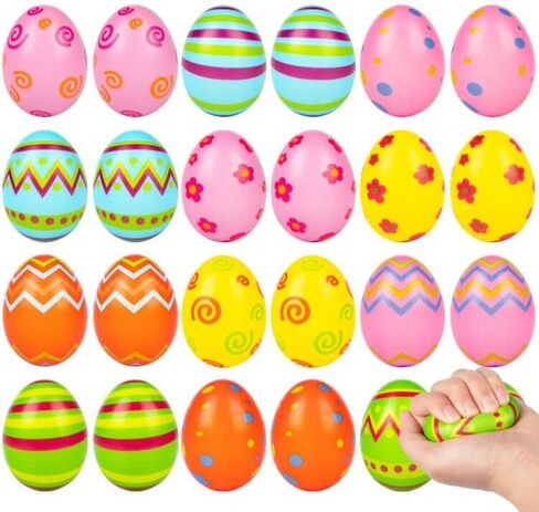 CPPSLEE 24 PCS Easter Eggs Squishies Toys, Easter Basket Stuffers, Squishy Toys for Kids, Slow Rising Squishy Stress Relief Easter Eggs, Easter Egg Hunts Party Favors in Saudi Arabia
