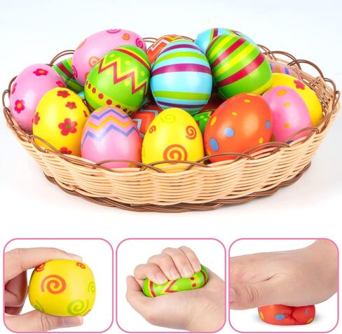 CPPSLEE 24 PCS Easter Eggs Squishies Toys, Easter Basket Stuffers, Squishy Toys for Kids, Slow Rising Squishy Stress Relief Easter Eggs, Easter Egg Hunts Party Favors in Saudi Arabia