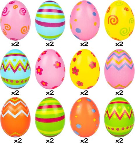 CPPSLEE 24 PCS Easter Eggs Squishies Toys, Easter Basket Stuffers, Squishy Toys for Kids, Slow Rising Squishy Stress Relief Easter Eggs, Easter Egg Hunts Party Favors in Saudi Arabia