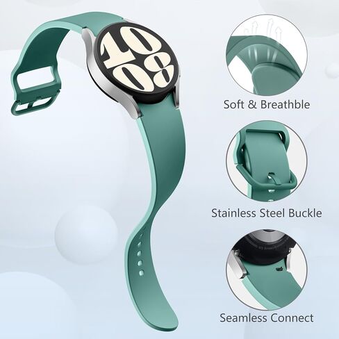 أحزمة No Gap متوافقة مع نطاقات Samsung Galaxy Watch 6/5/4 40 مم 44 مم وساعة Galaxy Watch 6 الكلاسيكية 43 مم 47 مم، 20 مم أحزمة بديلة رياضية من السيليكون الناعم متوافقة مع أحزمة ساعات سامسونج للنساء والرجال in Saudi Arabia