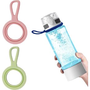 2 Pack Hydrogen Water Bottle Holder,Hydrogen Water Generator Cup Strap,Ion Water Bottle Covers,Soft Durable Silicone Cup Handle for Any 12，13,14,15oz Bottle Handheld for Running Bike, Gym Or Jogging
