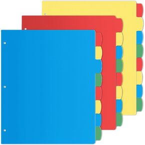 مجموعة 3 فواصل من Jyusmile مكونة من 8 علامات تبويب، وفواصل مؤشرة لـ 3 حلقات، وفواصل بلاستيكية متعددة الألوان مع 3 فتحات ثقب، و24 قطعة فواصل للوازم المدرسية والمكتبية in Kuwait