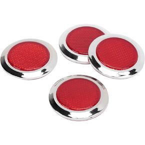4PCS Red Reflector ABS Chrome Trim Round Reflective for Automobile Motorcycle cycling safety reflectors of ABS material with super and wear resist