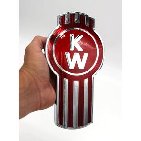 Legion Part Store aftermarket for Kenworth Bug Hood Grille Logo Emblem Badge Chrome Red Metal Flake Plastic 1EA