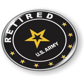 [Officially Licensed Product] - Retired U.S. Army Star Logo 3D Domed CAR Emblem Badge Sticker Flexible Round
