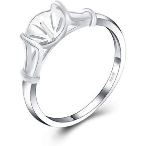 925 Sterling Silver Simple Rings for Pearl Jewelry Making, Design Pearl Ring Fittings/Settings/Mountings for Women