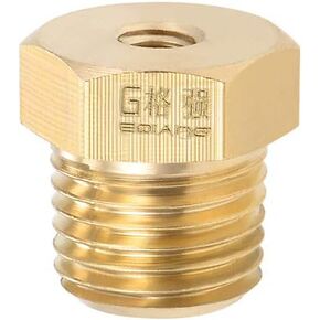 uxcell Brass Pipe Hose Fitting G1/2 Male to G1/8 Female Thread Tube Adapter Nozzle for Liquid Oil Gas