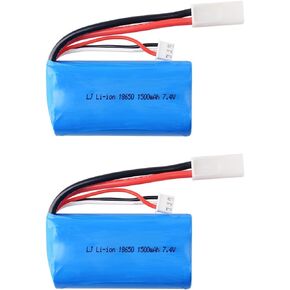 2 pcs 7.4V 1500Mah EL-2P Plug li-on Battery for FT009 RC Boat Toys