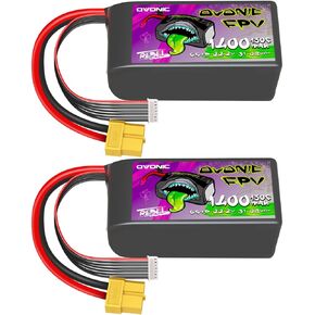 OVONIC Rebel 2.0 130C 6S 1400mah Lipo Battery 22.2V Pack with XT60 Plug for FPV Racing