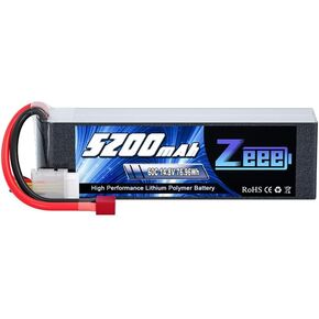 Zeee 4S Lipo Battery 5200mAh 14.8V 60C RC Battery Soft Case with Deans T Plug for RC Plane Quadcopter Airplane Helicopter RC Car Truck RC Boat
