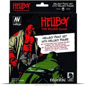 Vallejo VAL70187 Board Game, Farbsetmit AV Model Color Hellboy (8 Paints & Figure), Various, 9 Piece Set