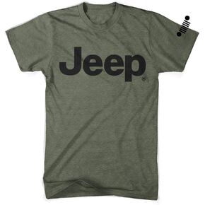 Detroit Shirt Company Mens Jeep® Text T-Shirt Our Softest Shirt - Military Green