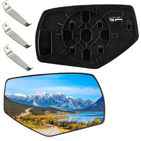 BDFHYK Passenger Right Side Heated Mirror Glass Compatible with Chevy Silverado GMC Sierra 1500 2500HD 3500HD Side View Exterior Mirror with Backing Plate, Replaces GM1325145 22919746 (Right)