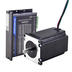 STEPPERONLINE 1 Axis Stepper Motor CNC Kit 2.4Nm(339.87oz.in Nema 23 Stepper Motor + 1.0-4.2A 20-50VDC Stepper Driver DM542T