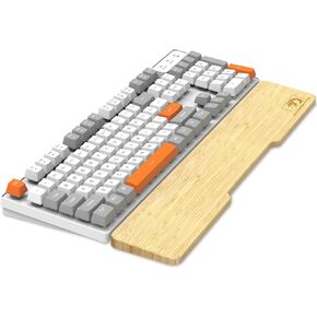 Bamboo Wrist Rest for Computer Keyboard, Ergonomic Mechanical Keyboard Wrist Pad, Hard Wrist Rest for Easy Typing Pain Relief, Anti-Slip Keyboard Rest for Laptop/PC Gaming/Mac (Full Size)