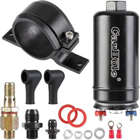 مضخة الوقود المضمنة الخارجية CarBole 300LPH عالية التدفق 12 فولت مضخة كهربائية عالمية مع مشبك تثبيت in Kuwait