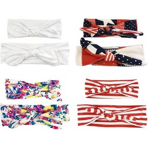 Wrapables® Mommy and Me Boho Headband Headwrap, Red White and Blue