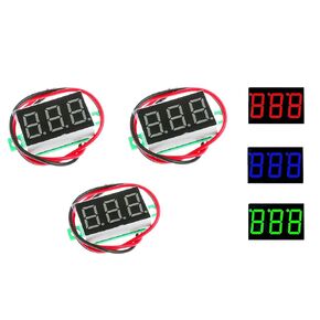 NOYITO 0.36 inches LED Ultra-Small 4.50-30V DC Digital Voltmeter 2-Wire Battery Voltage Tester Red Blue Green Three Colors Display (Pack of 3) (Green)