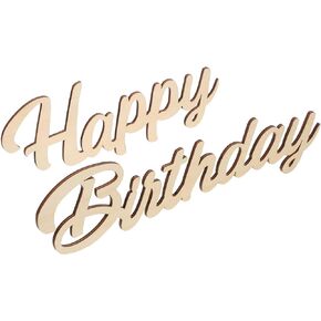 Gadpiparty Happy Birthday Wooden Sign Hanging Letters Plaque Birthday Wood Crafts Unfinished Wooden Cutout Birthday Party Hanging Decorations
