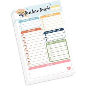 100 Sheet Teacher Notepad for Classroom 5.5 x 8.5 inch To-Do List Pad and Supplies Set for Elementary Schools Note Pads for Teachers Daily Tasks Notepad Appreciation Notepads