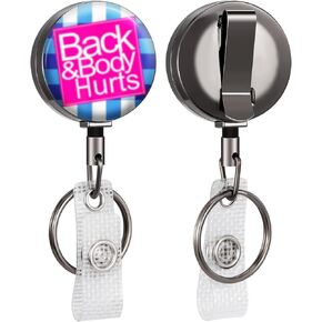 Badge Reels Holder Retractable Keychain Heavy Duty with ID Clip for Key Card Name Tag Cute Cartoon Movie Character Nurse Work Office Key Retractor Leash Black Metal Belt Clip ZJK589
