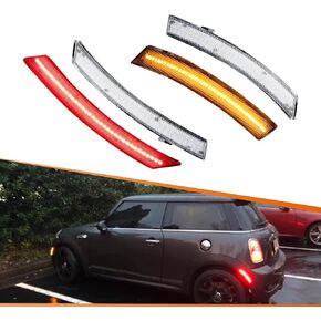 ADIIL Amber/Red Full LED Front&Rear Bumper Side Marker Lights Assembly Smoked Lens Compatible With 2002-2008 MINI Cooper R50 R52 R53, Replace OEM Sidemarkers Lamps in Kuwait