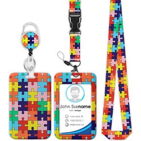 Cute Dinosaur Badge Holder with Lanyard, Lanyards for ID Badges Women, Badge Reel Retractable, ID Card Holder Keychain Name Badge Clip, Nurse Teacher Student Kids Gifts