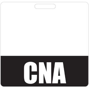 CNA Badge Buddy (Purple) - Horizontal Heavy Duty Badge Tags for Certified Nursing Assistants - Double Sided Badge Identification Card