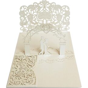 بطاقة زفاف منبثقة من Dekali Designs - بطاقة زفاف منبثقة للأزواج مع مظروف - بطاقة زفاف مسيحية مع آية من الكتاب المقدس عن الحب (أبيض - بطاقة تهنئة مقاس 5 × 7 بوصات)