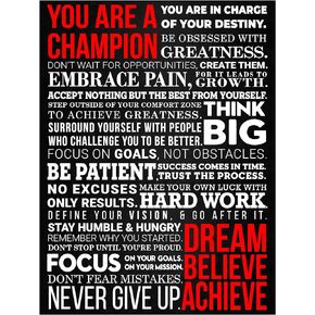 HoneyKICK Office Wall Art Motivational Poster - 12 x 16 Inches Inspirational Wall Decor Print for Bedroom, Gym, Men, Boys, Teens - Framed Canvas