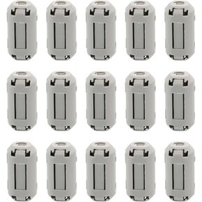 15Pcs 5mm Grey Clip-on Ferrite Ring Core RFI EMI Noise Suppressor Anti-Interference Cable Clip for Telephones Tvs Speakers Radio Audio Equipment Noise Suppressor Video Cable Power Cord