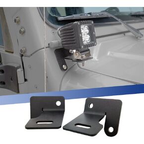Ritafc Lower Windshield Hinge Light Bracket Mount Fit for Jeep Wrangler TJ YJ 1987-2006 A-Pillar Mounting Brackets for Light Bar Black