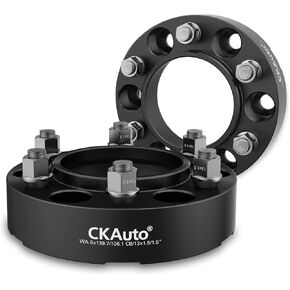 CKAuto 2 Pack 6x5.5 Hub Centric Wheel Adapters, 1.25" 6x139.7mm Wheel Spacers, 106.1mm Center Bore with M12x1.5 Studs