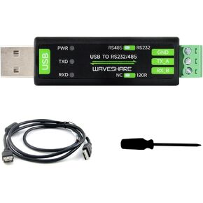 Waveshare USB to RS232/485 Serial Converter, Onboard Original FT232RNL Chip, Features More Stable Transmission, Suitable for Multiple Devices, Compatible with Mac/Linux/Android/Win11/10/8.1/8/7, etc