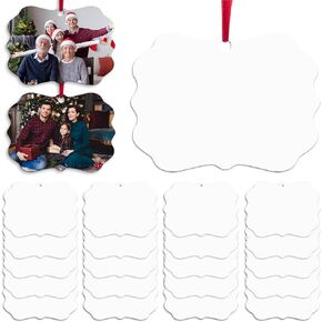 20 pcs Sublimation Ornament Blanks 4.3" × 2.7" Sublimation Blanks Ornaments Products for Christmas Day and Halloween Day Decoration