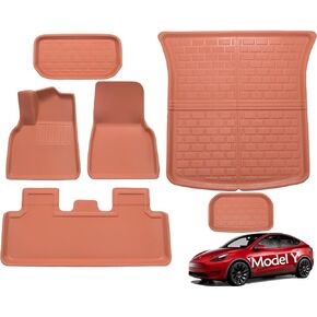 3-Layer All Weather Floor Mats for Tesla Model Y 2024-2020 Waterproof Liners XPE Material Accessories Environmentally Friendly Carpet Custom Design Trunk Mats Full Set