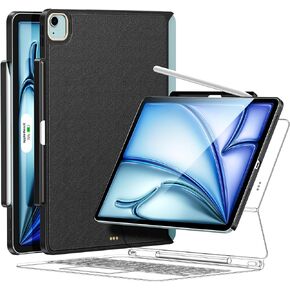 حافظة متوافقة مع Magic-Keyboard لجهاز iPad-Air13 وPro12.9 - حافظات مع حامل أقلام للوحة المفاتيح الذكية Folio iPad Pro 12.9، الجيل 4/5/6، 2024 M2 Air 13، (لوحة المفاتيح غير متضمنة، أسود) in Kuwait