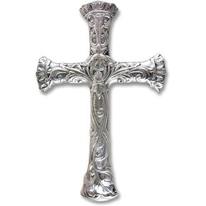 Arthur Court Designs Aluminum Wall Metal Hanging Christian Cross - Symbol of Faith 14 inch Tall