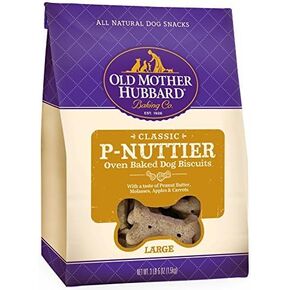 Old Mother Hubbard Classic Crunchy Natural Dog Treats, P-Nuttier Large Biscuits, 3.3-Pound Bag by Old Mother Hubbard