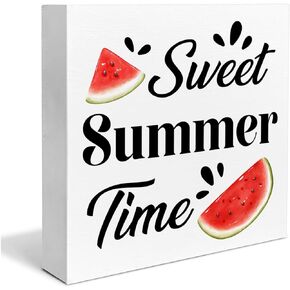 Summer Home Decor Watermelon Home, Watermelon Tiered Tray Decor, Summer Watermelon Wooden Sign Decor Desk Sign Summer Wooden Block Sign Rustic Home Shelf Wall Decoration